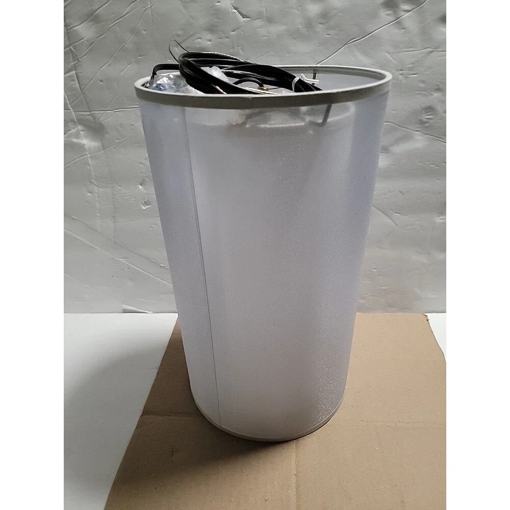 White Shimmery Cylinder Pendant Light Double Layer  LS-C240-WH
